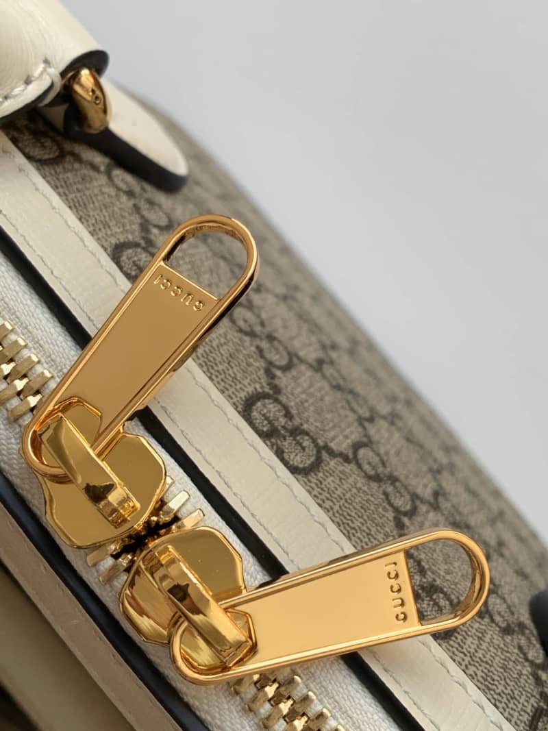 Gvc*1 Horsebit Bag Dupe 1955 Small GG Svp*me Grainy Leather Handle Bag Replica White 621220