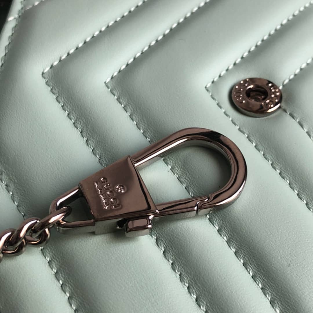 Gvc*1 GG Marmont Matelasse Leather Mini Shoulder Bag Replica Green 476433