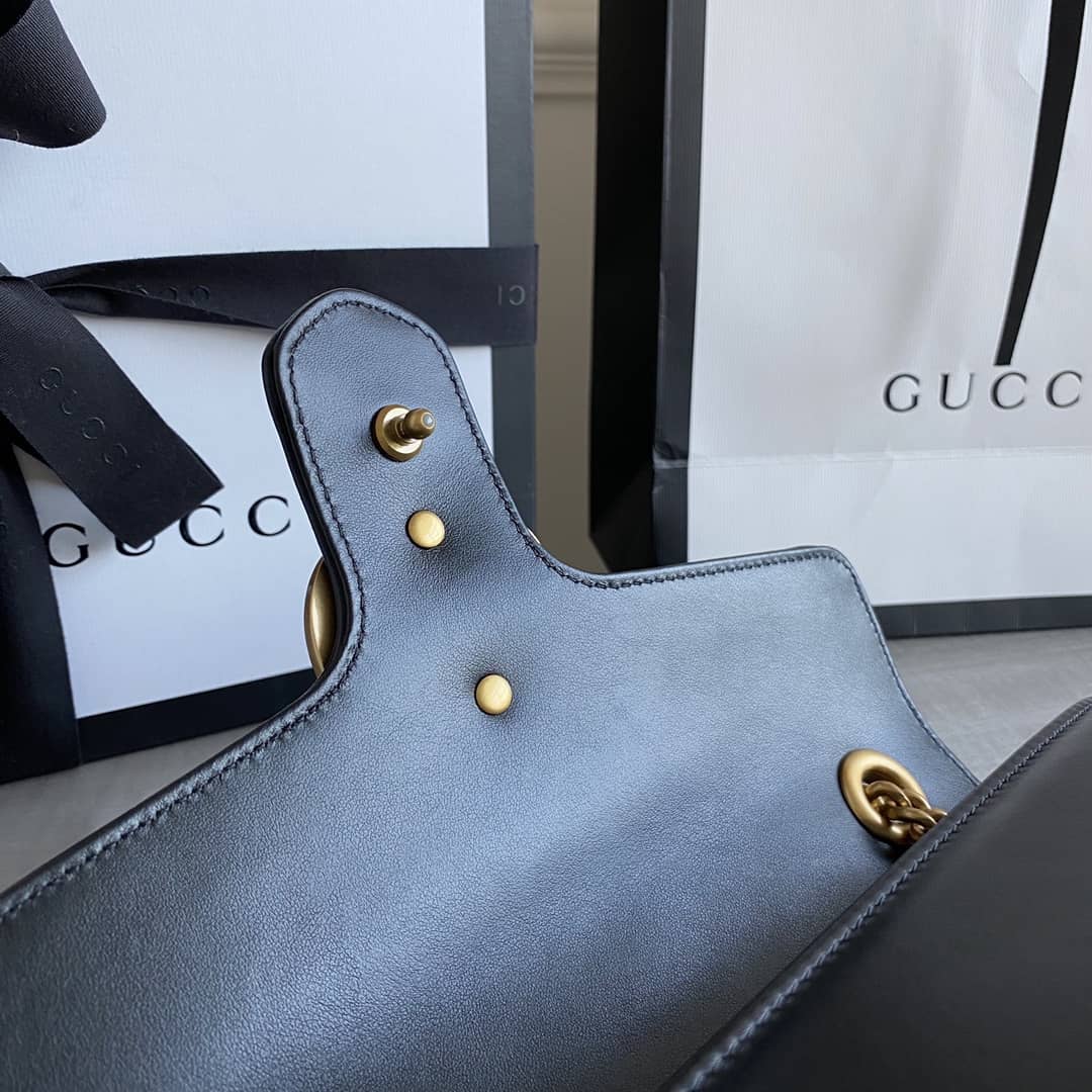 Gvc*1 GG Marmont Matelasse Shoulder Bag Replica Black 443497