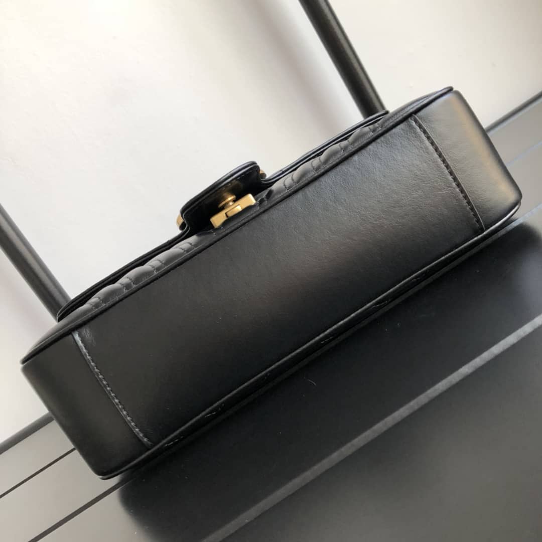 Gvc*1 GG Marmont Matelasse Shoulder Bag Replica Black 443497