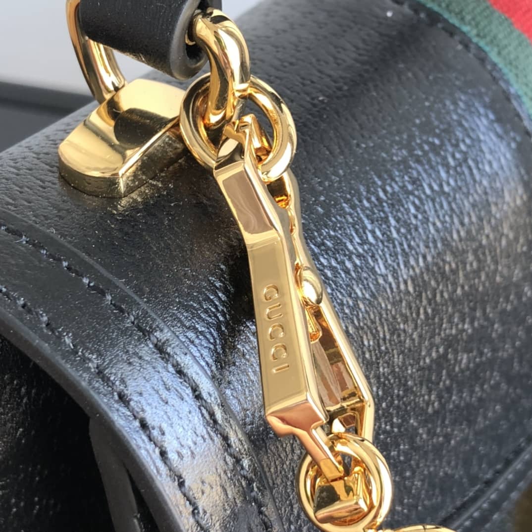 Gvc*1 Ophidia Small Top Handle Bag Replica Black 651055