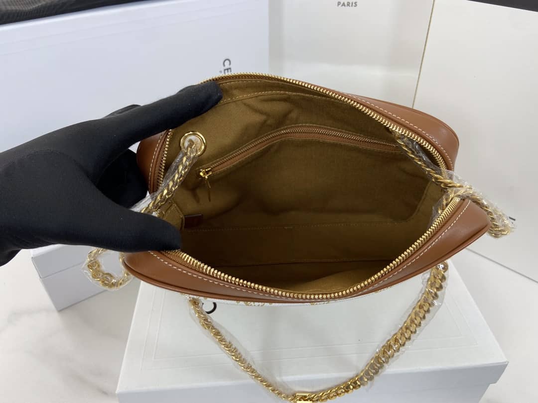 Ce1i*e Bag Dupe Triomphe Canvas Calfskin Small Patapans Bag