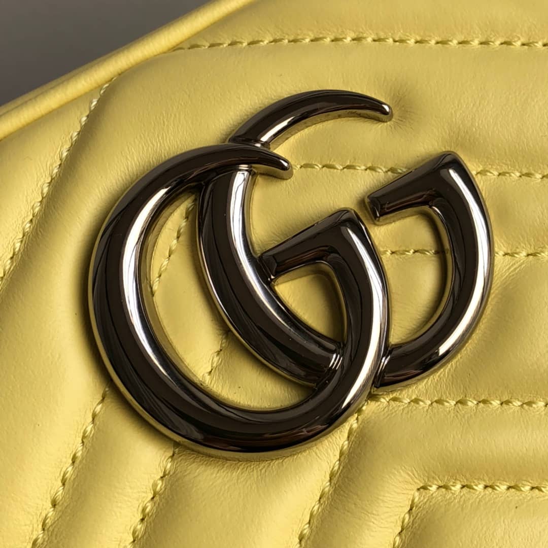 Gvc*1 GG Marmont Small Shoulder Handbag Camera Bag Replica Yellow 447632