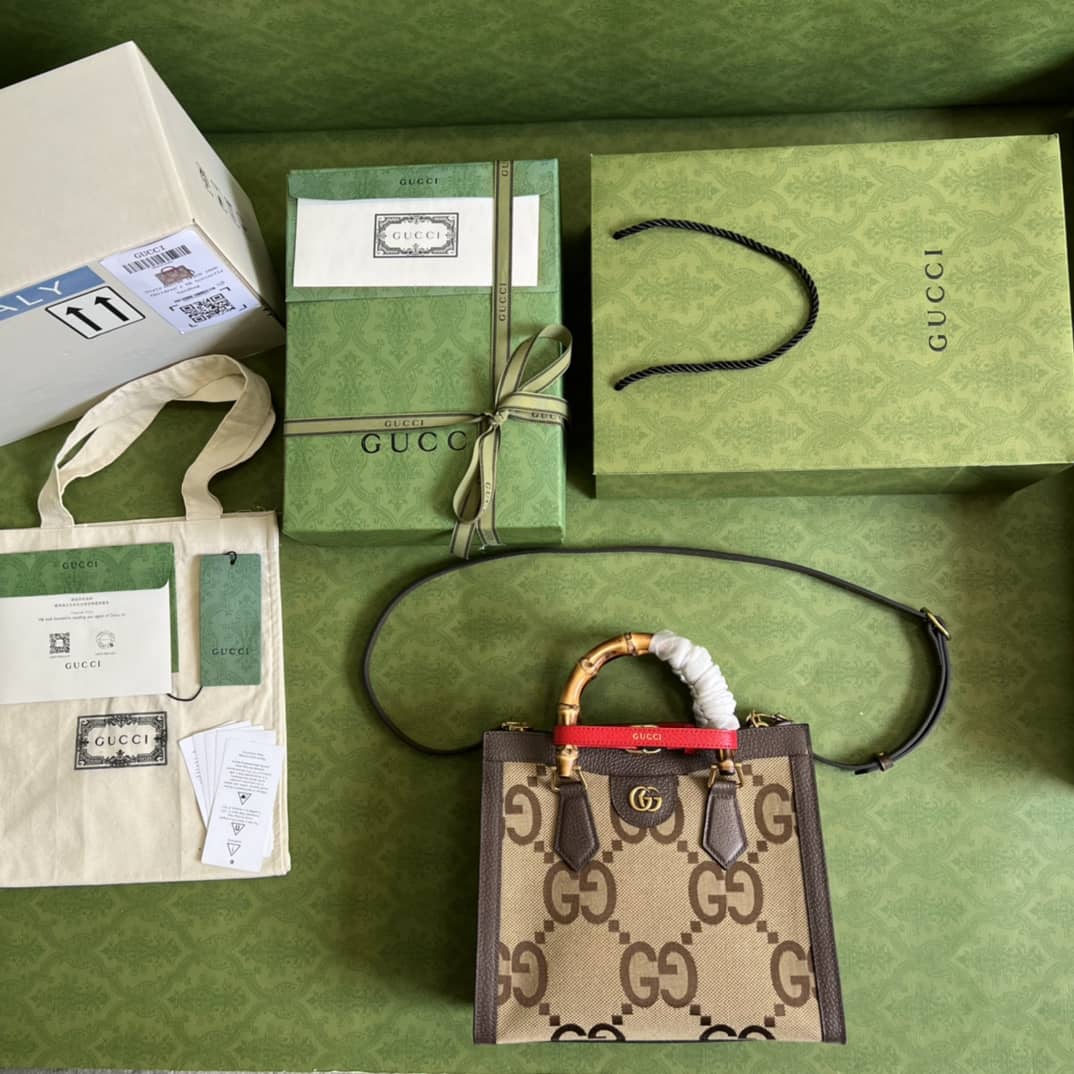 Gvc*1 Diana Jumbo GG Small Dark Coffee 660195 Replica Tote Bag