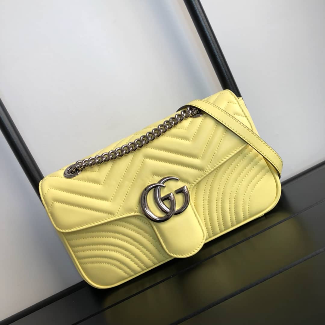 Gvc*1 GG Marmont Matelasse Shoulder Bag Replica Yellow 443497