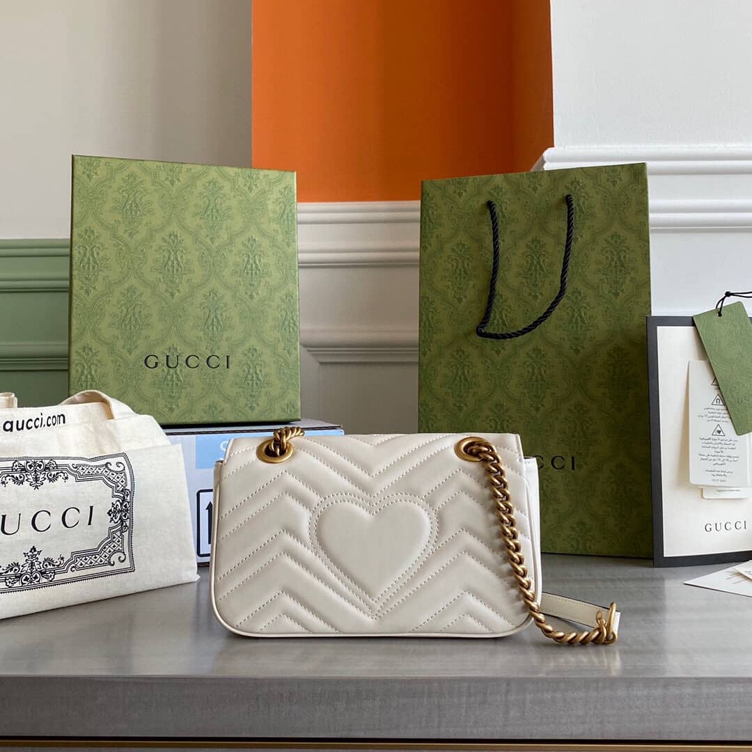 Gvc*1 GG Marmont Mini Matelasse Shoulder Bag Replica White 446744