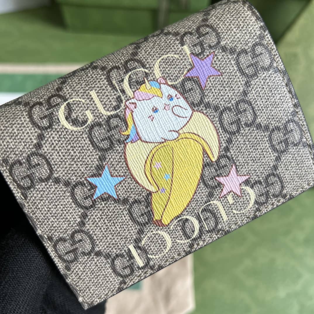 Gvc*1 Star Bananya Print Card Case Brown 701009 Replica Wallet