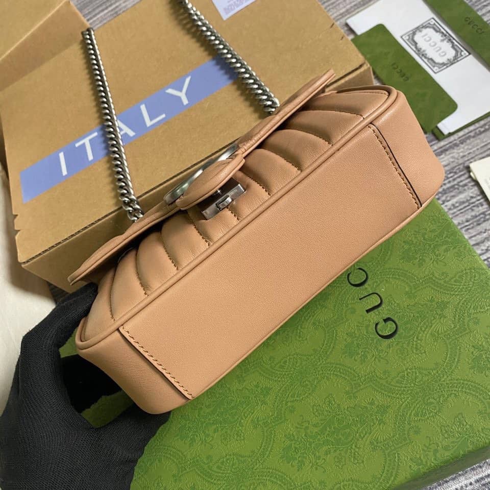 Gvc*1 GG Marmont Mini Matelasse Shoulder Bag Brown Replica 446744