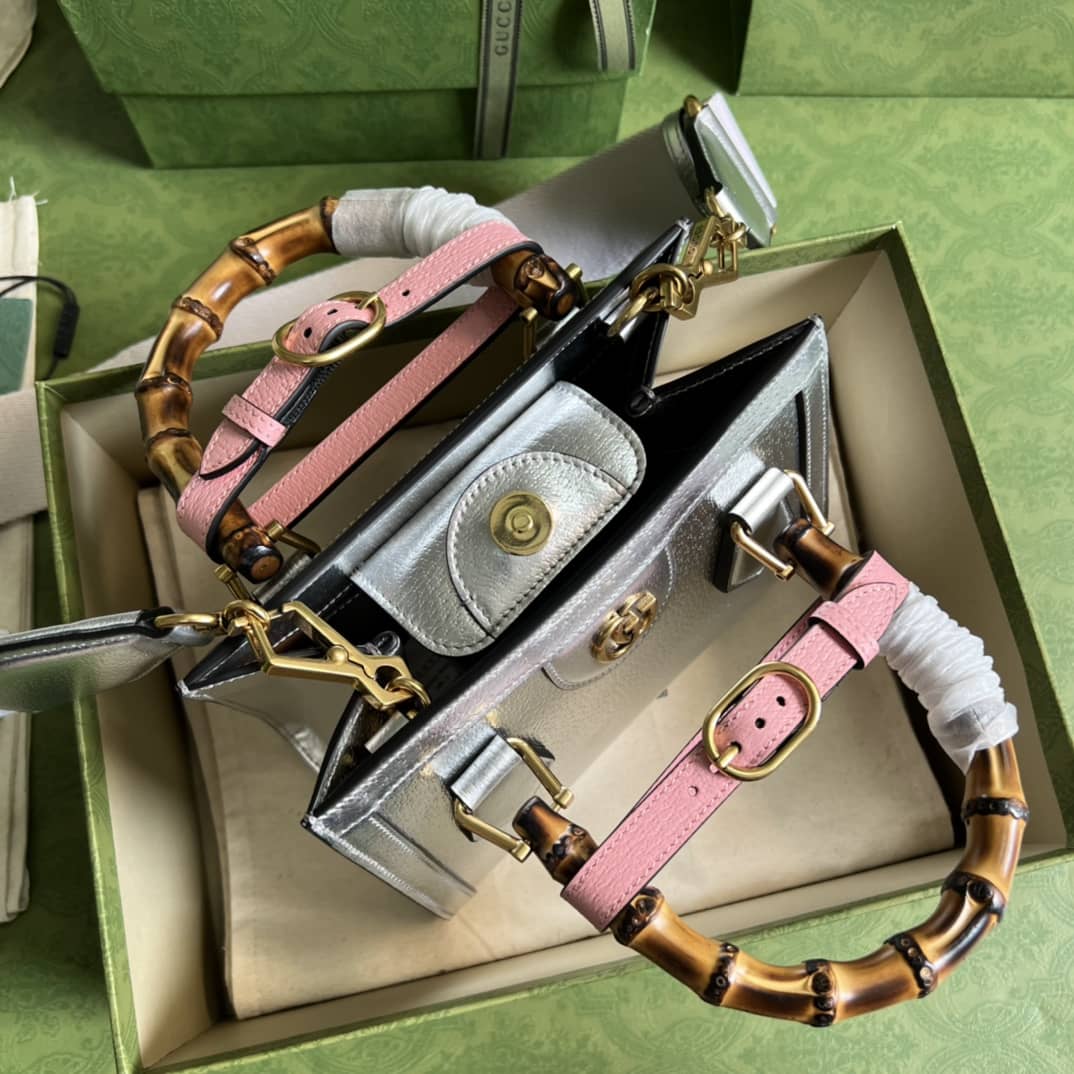 Gvc*1 Diana Mini Tote Silver 702732 Replica Bag