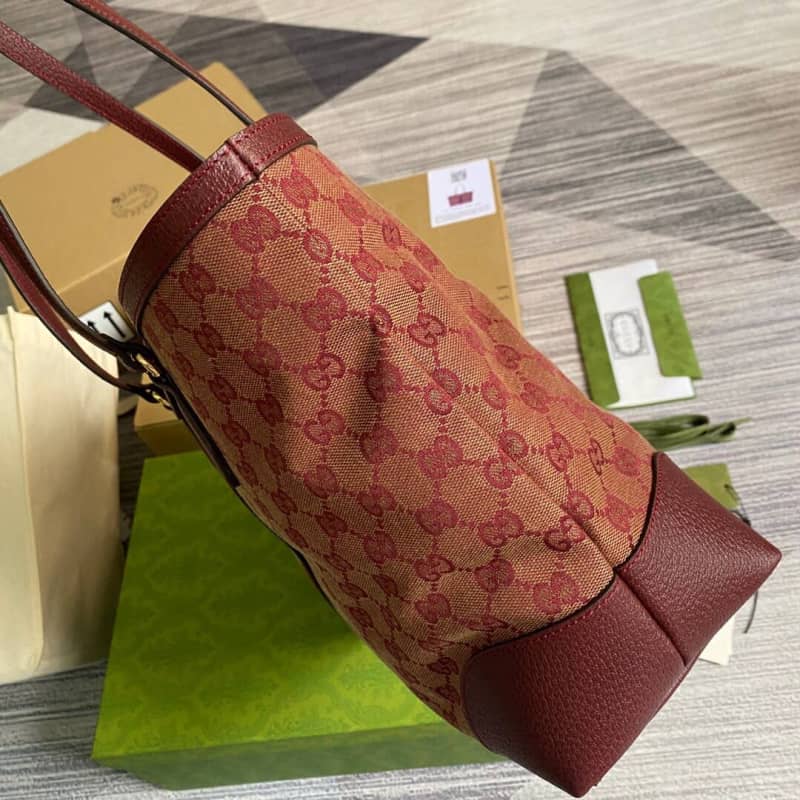 Gvc*1 Ophidia Leather Tote Replica Red 631685