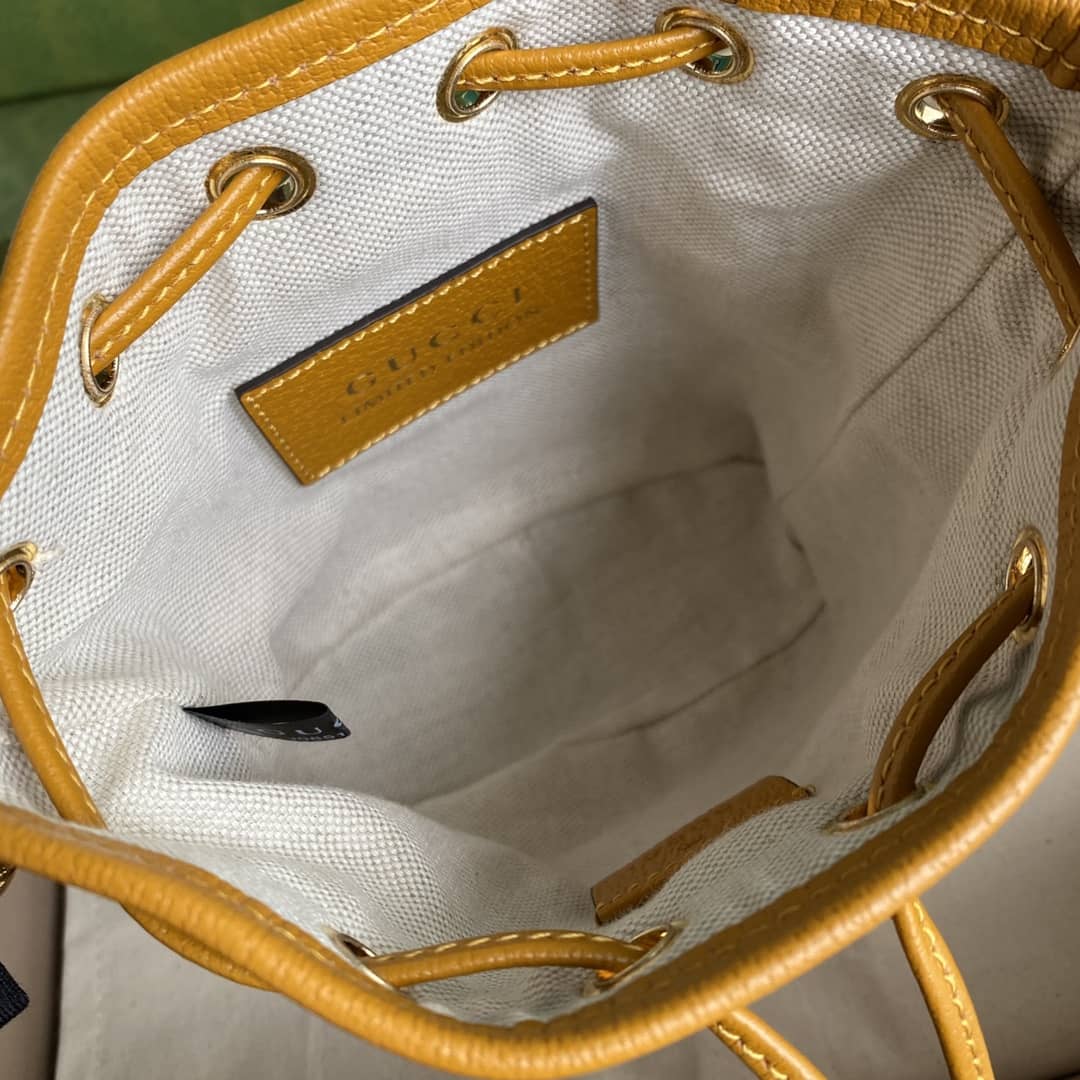 Gvc*1 Ophidia Logo GG Leather Bucket Bag Replica 660304