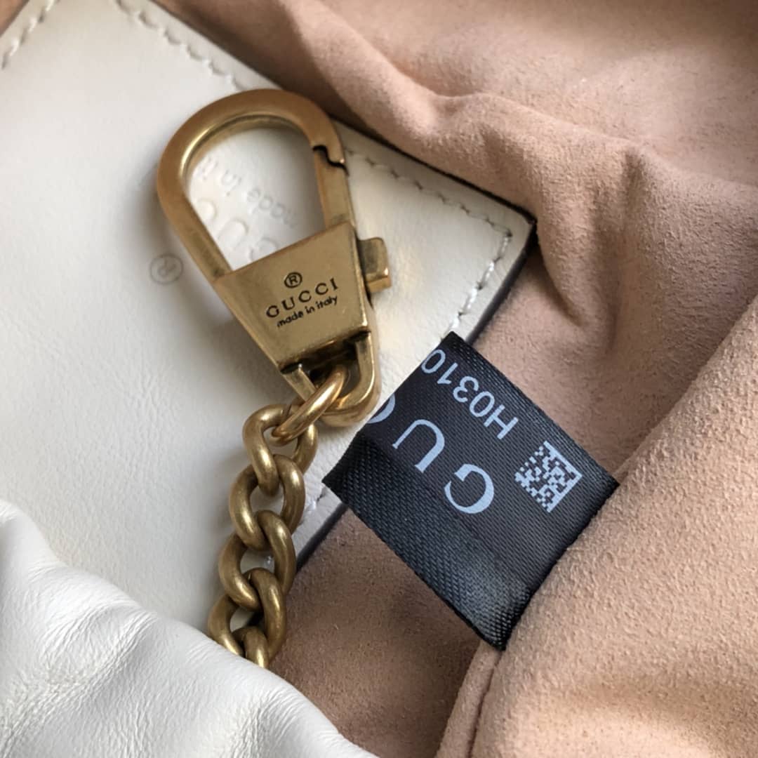 Gvc*1 GG Marmont Mini Bucket Crossbody Bag Replica White 575163