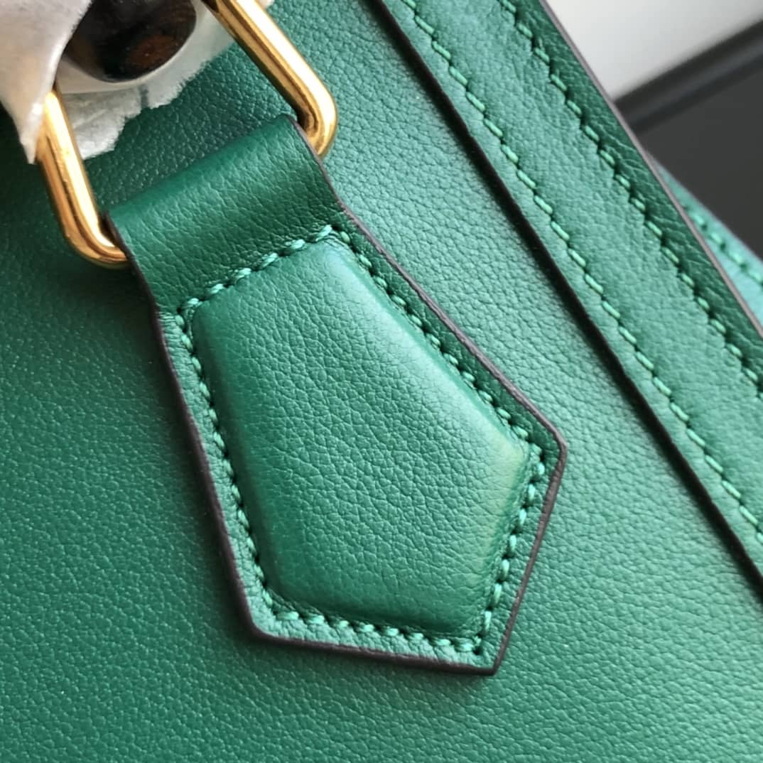 Gvc*1 Diana Mini Bamboo Tote Bag Replica Green 655661