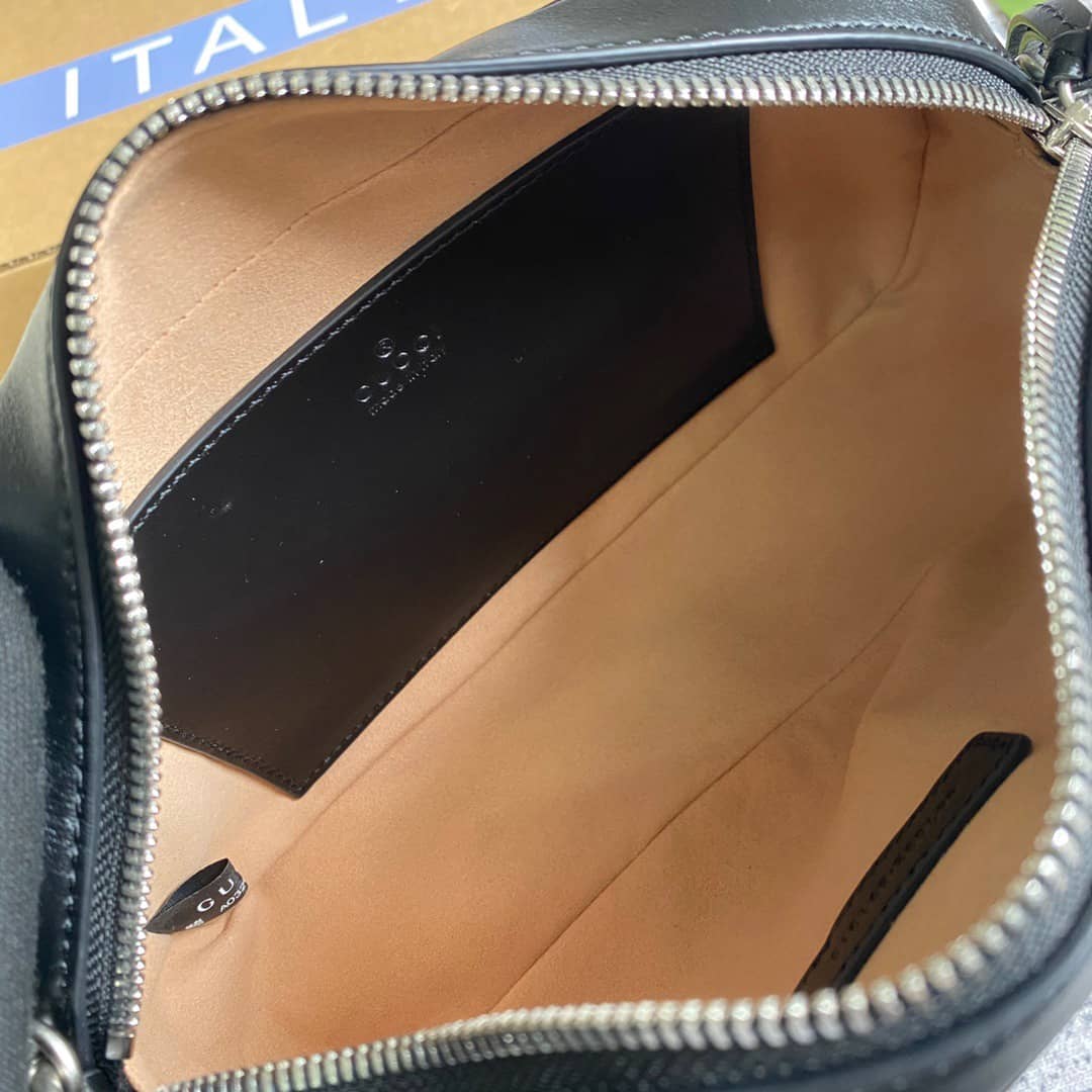 Gvc*1 GG Marmont Small Shoulder Handbag Camera Bag Replica Black 447632