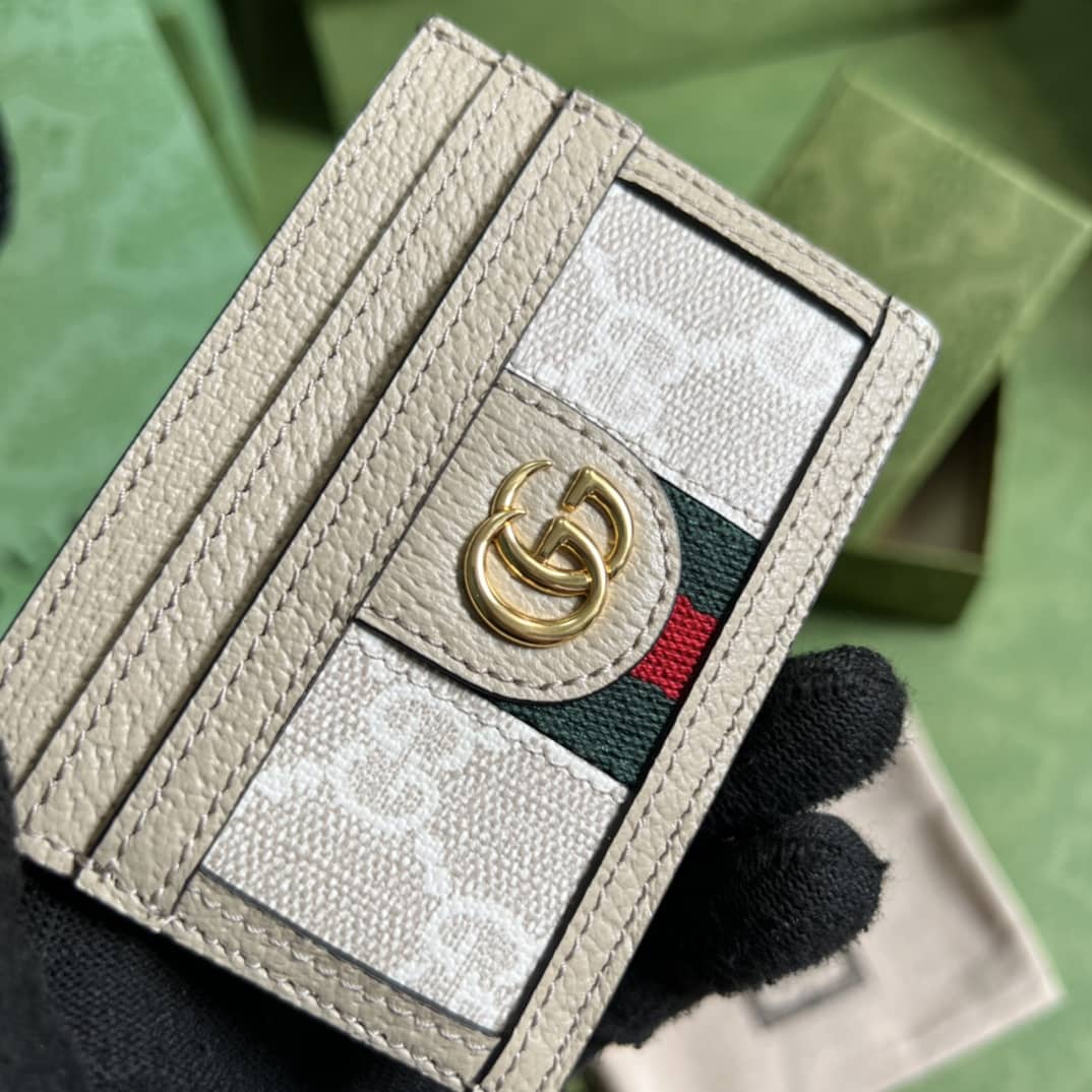 Gvc*1 GG Ophidia Card Case Svp*me Beige White 523159 Replica Wallet