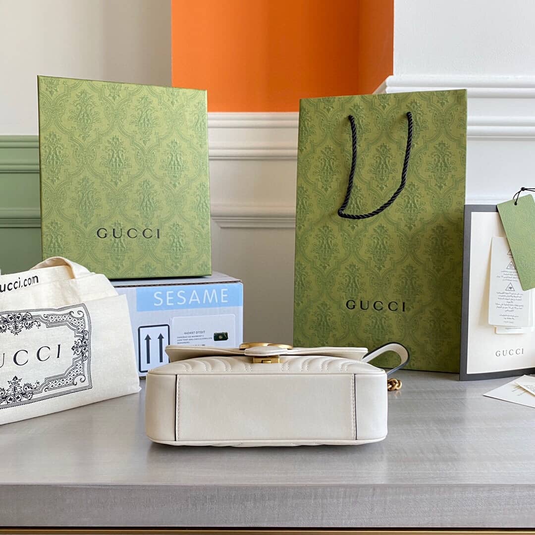 Gvc*1 GG Marmont Mini Matelasse Shoulder Bag Replica White 446744