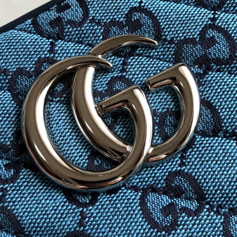 Gvc*1 GG Marmont Small Shoulder Handbag Camera Bag Replica Blue 447632