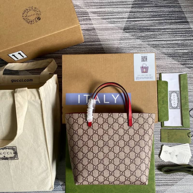 Gvc*1 Children GG Svp*me Canvas Replica Tote Brown 410812