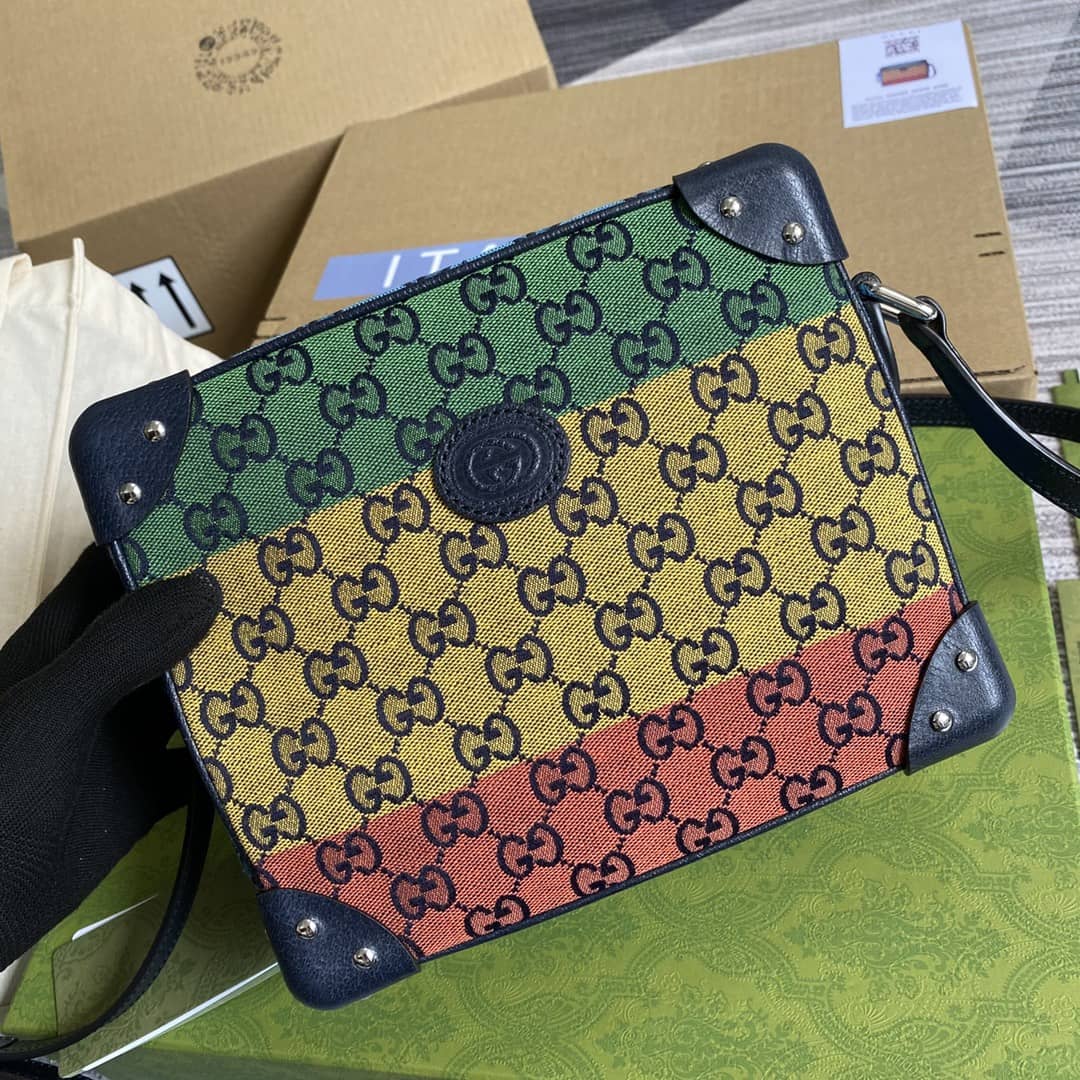 Gvc*1 Svp*me GG Leather Square Shoulder Bag Replica 626363