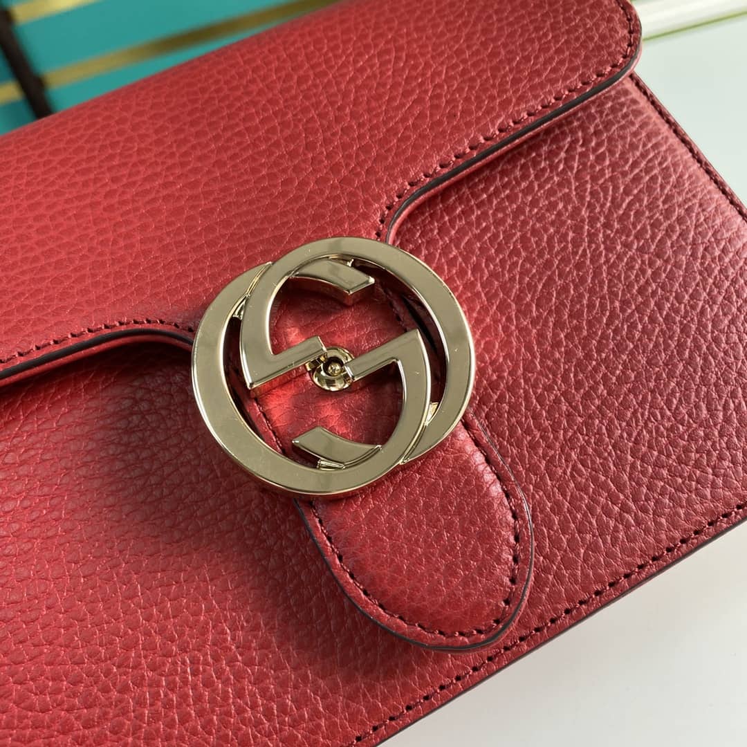 Gvc*1 Interlocking Leather Chain Crossbody Bag Replica 510304