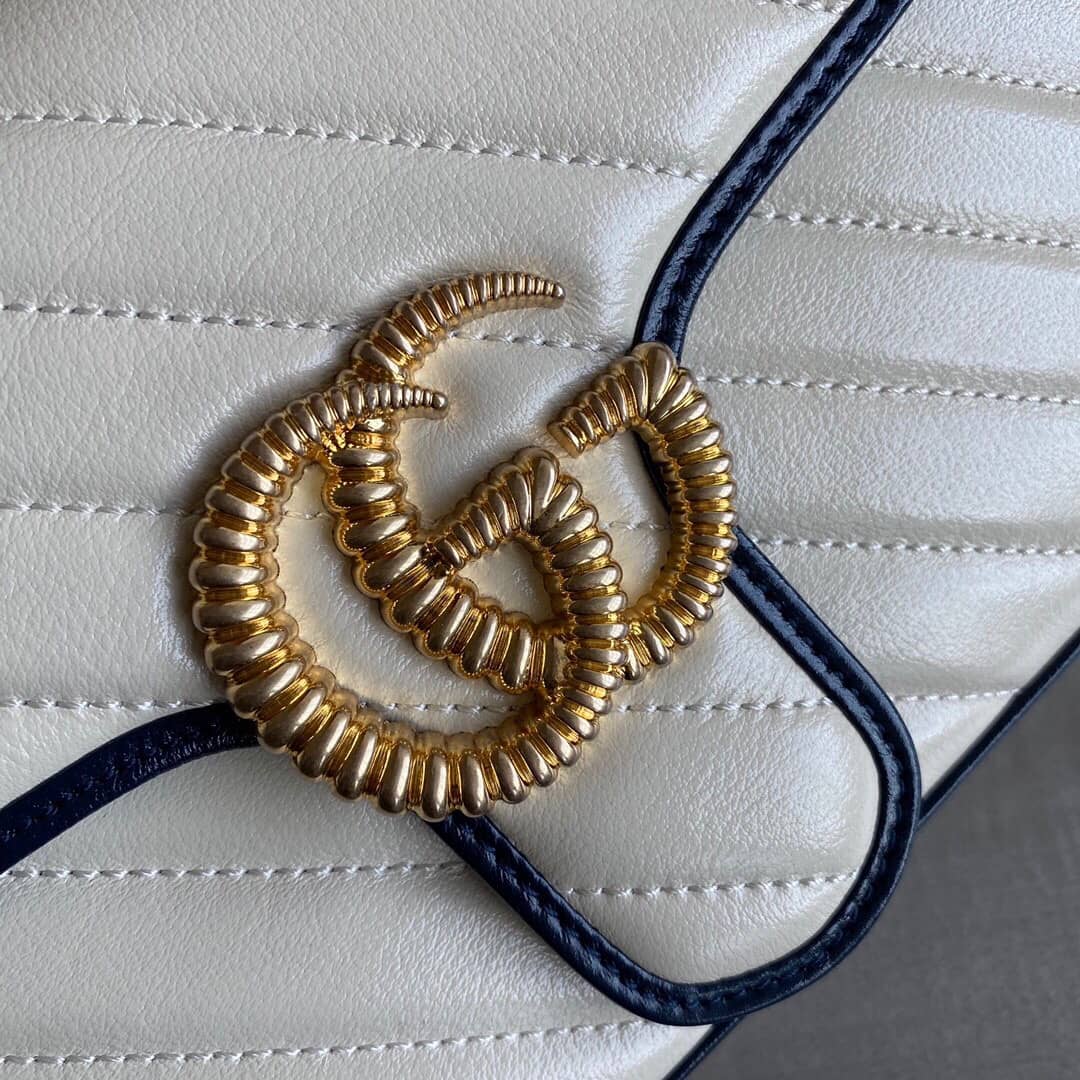 Gvc*1 GG Marmont Matelasse Shoulder Bag Replica White 443497