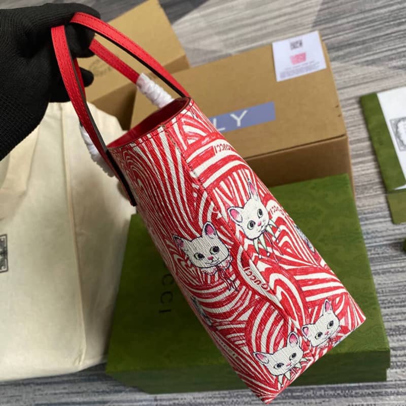 Gvc*1 Children GG Svp*me Canvas Replica Tote Red 410812