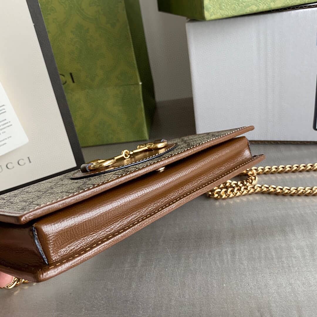 Gvc*1 GG Svp*me Horsebit 1955 Chain Wallet Replica 621892
