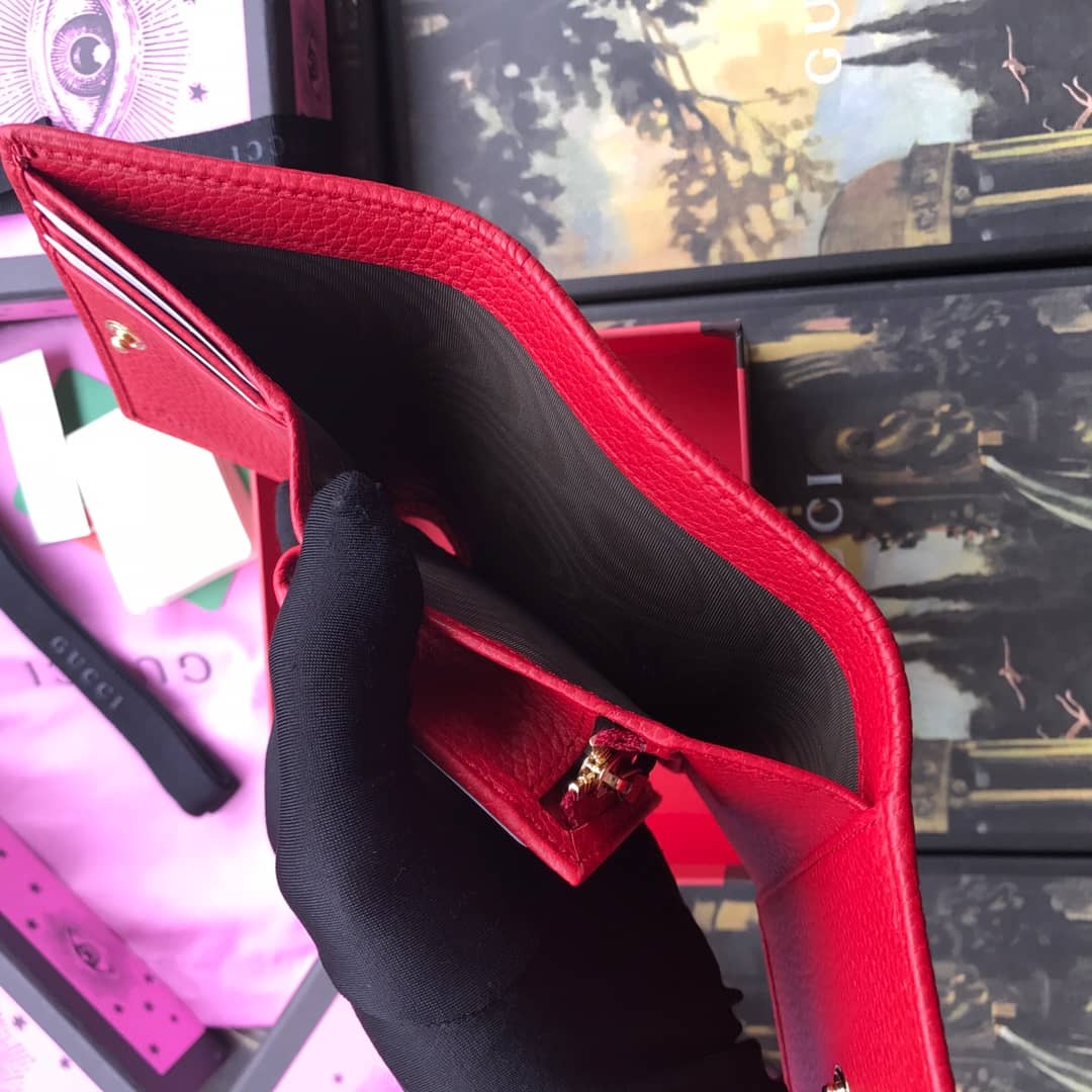 Gvc*1 Leather Folding Wallet Replica 546584 Red