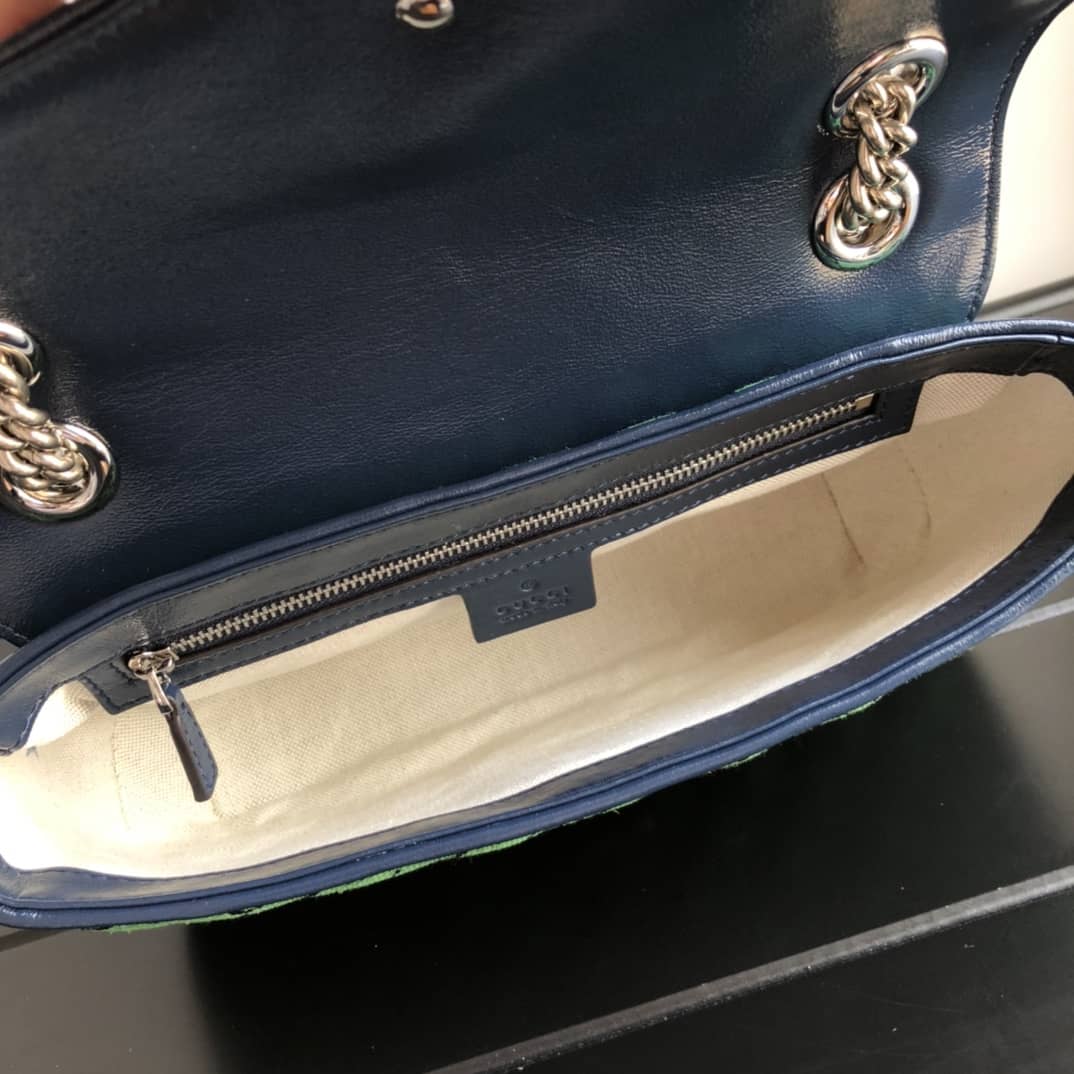 Gvc*1 GG Marmont Matelasse Shoulder Bag Replica Green 443497