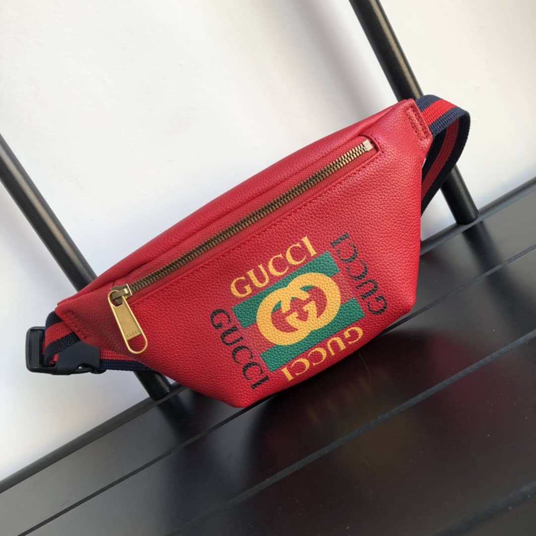 Gvc*1 Print Small Waist Body Belt Bag Replica Red 527792
