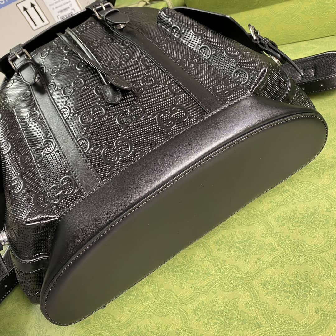 Gvc*1 GG Embossed Backpack Replica Black 625770