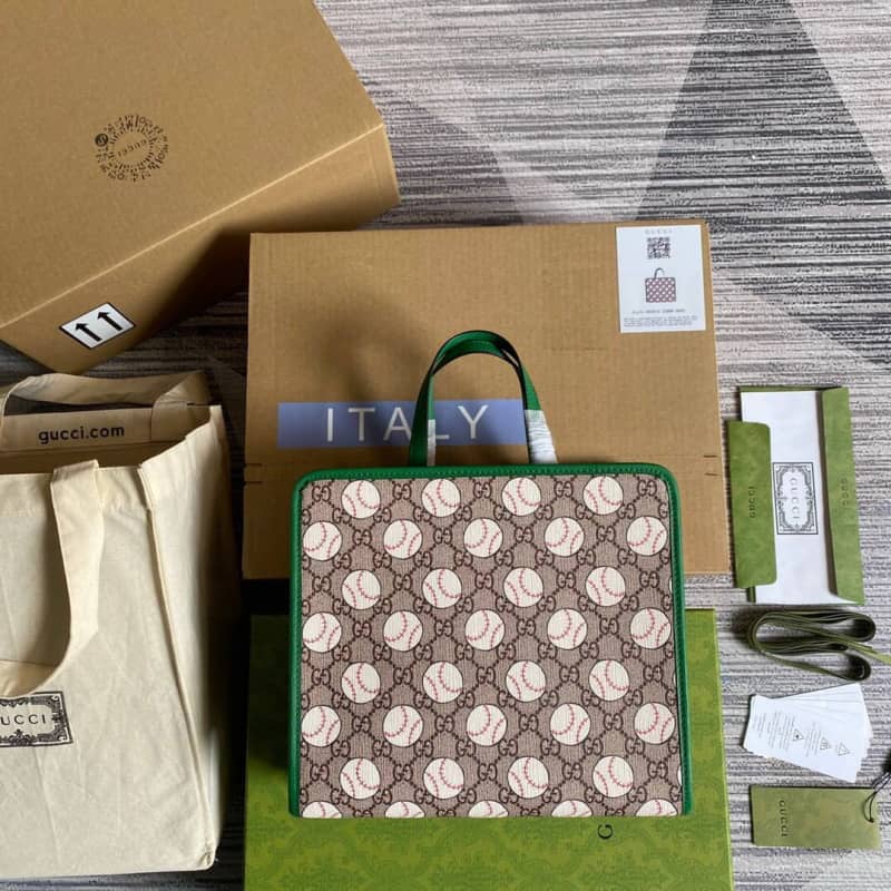 Gvc*1 GG Svp*me Kids Girl Tote Replica Green 605614