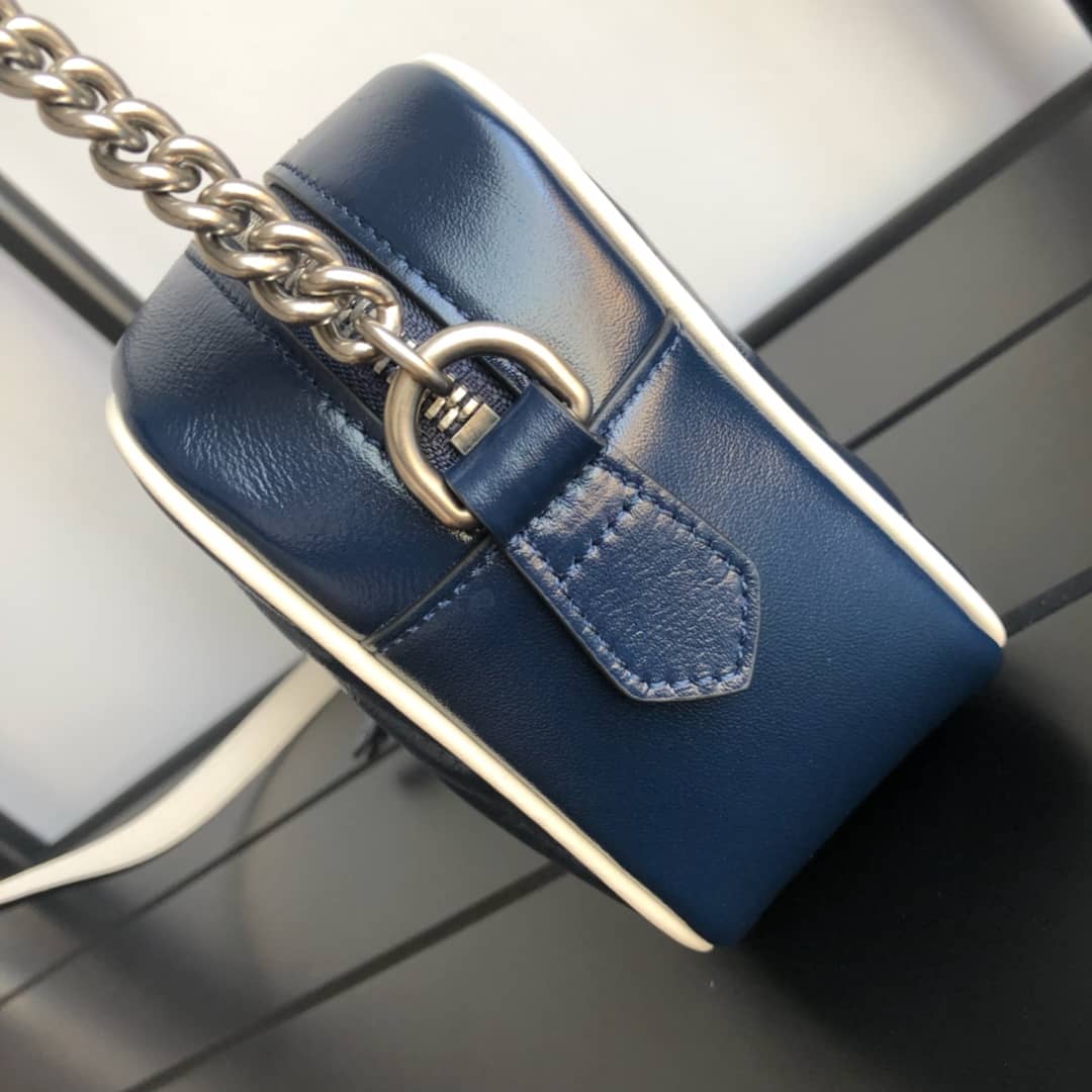 Gvc*1 GG Marmont Matelassé Mini Bag Replica Blue 448065