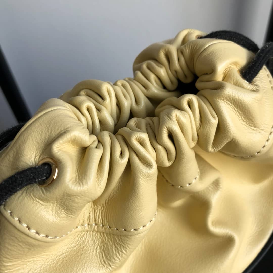 Gvc*1 1955 Horsebit Bucket Bag Replica Yellow Black 602118