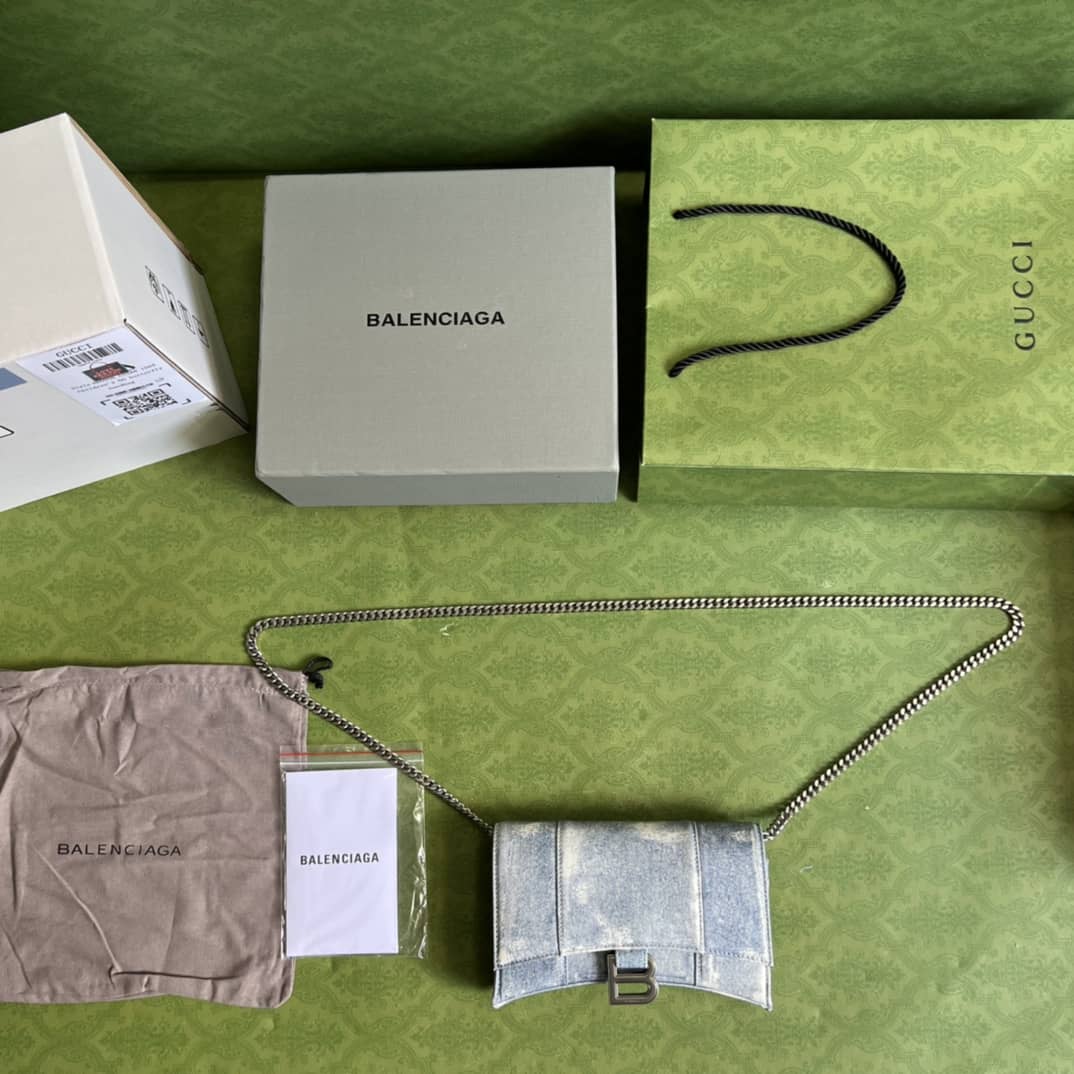 Gvc*1 × Ba1en*iaga Denim Shoulder Crossbody Bag 656050 Replica