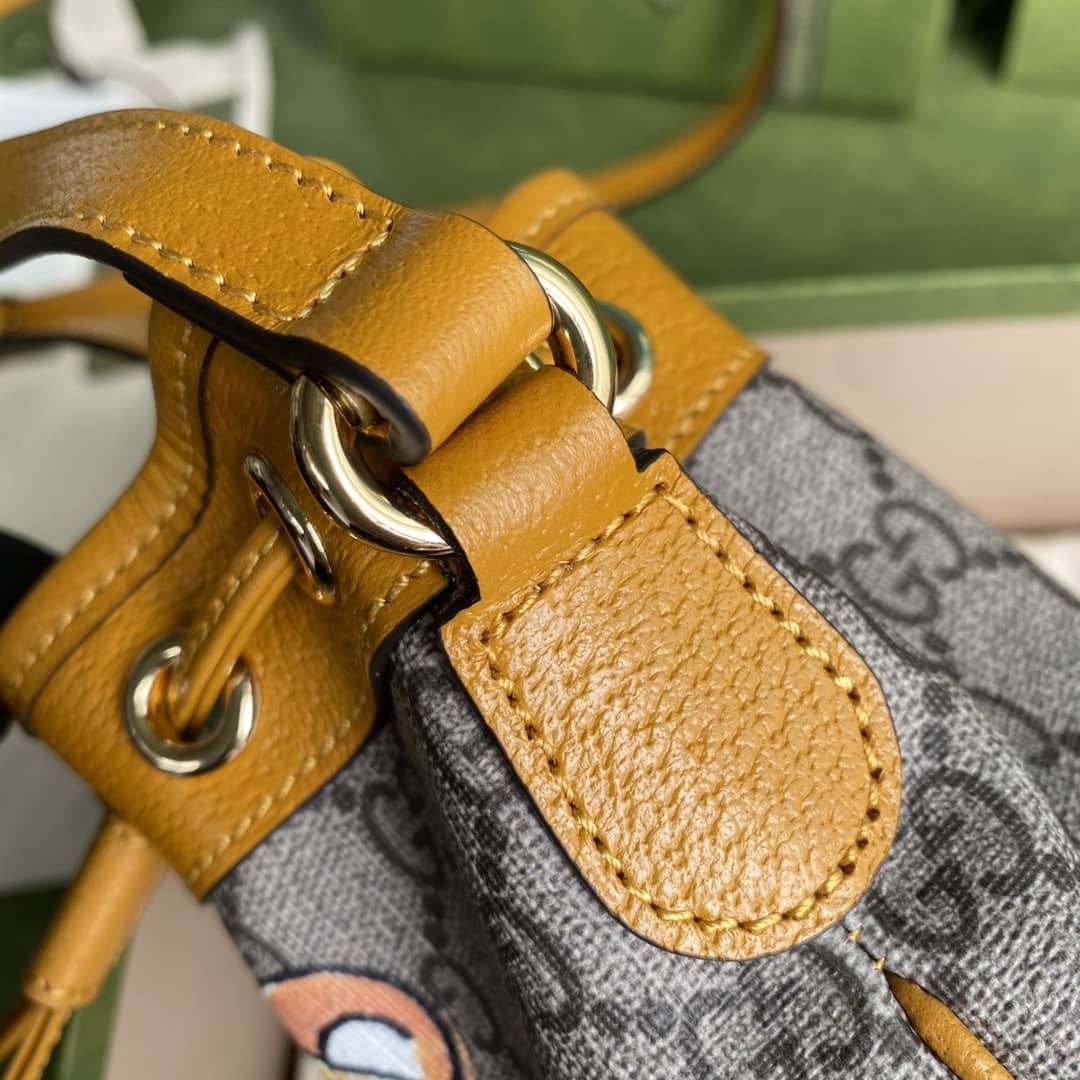 Gvc*1 Ophidia Logo GG Leather Bucket Bag Replica 660304