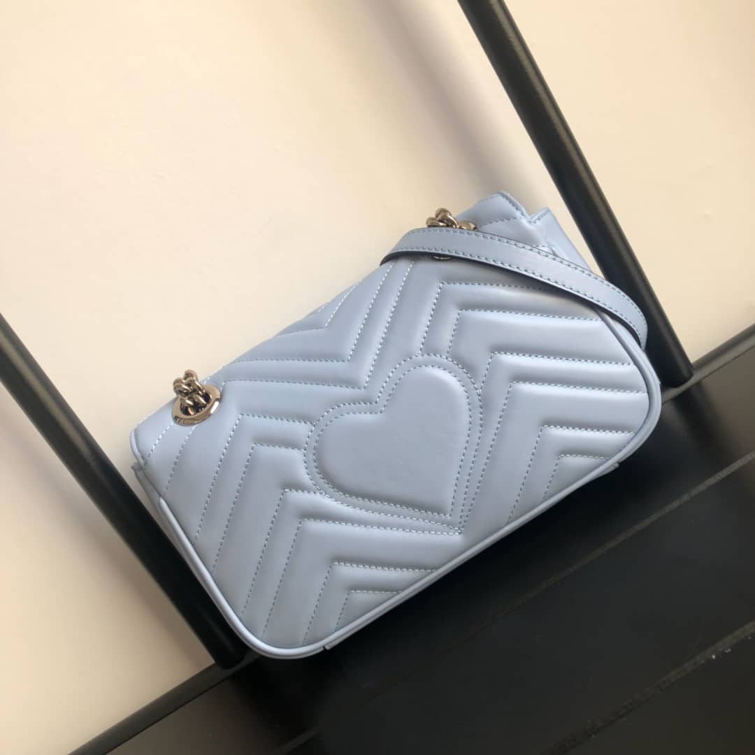 Gvc*1 GG Marmont Mini Matelasse Shoulder Bag Replica Blue 446744