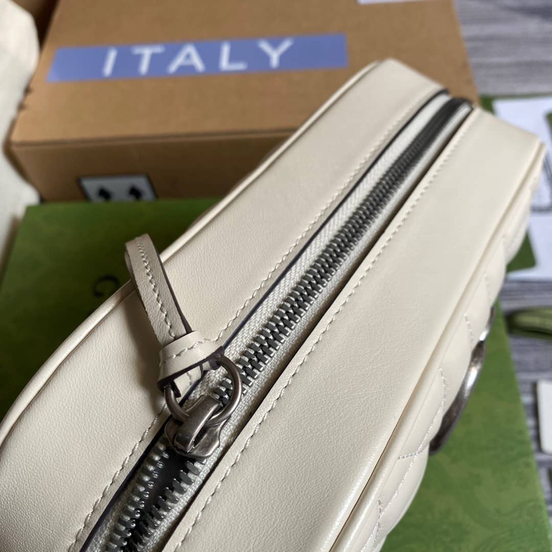 Gvc*1 GG Marmont Small Shoulder Handbag Camera Bag Replica White 447632