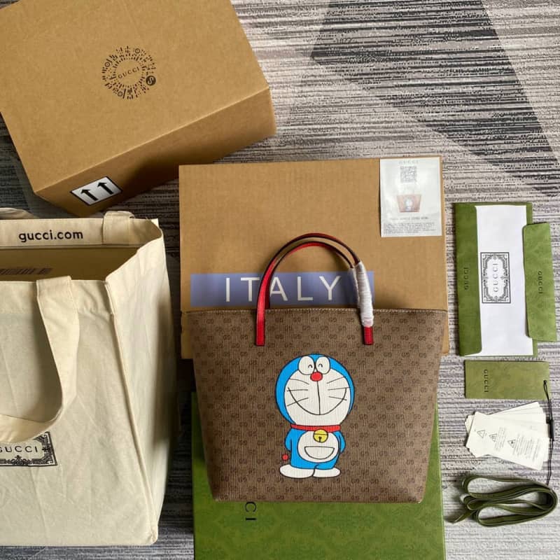 Gvc*1 Children GG Svp*me Canvas Replica Tote Brown 410812