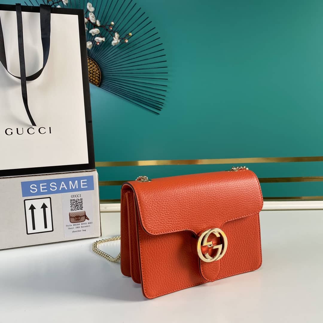 Gvc*1 Interlocking Leather Chain Crossbody Bag Replica 510304