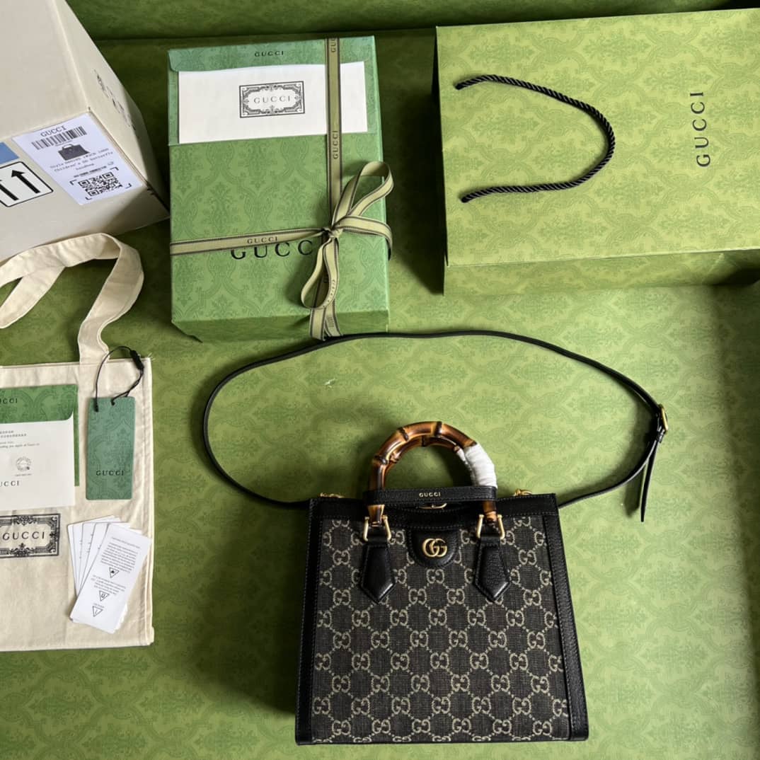 Gvc*1 Diana GG Small Black 660195 Replica Tote Bag