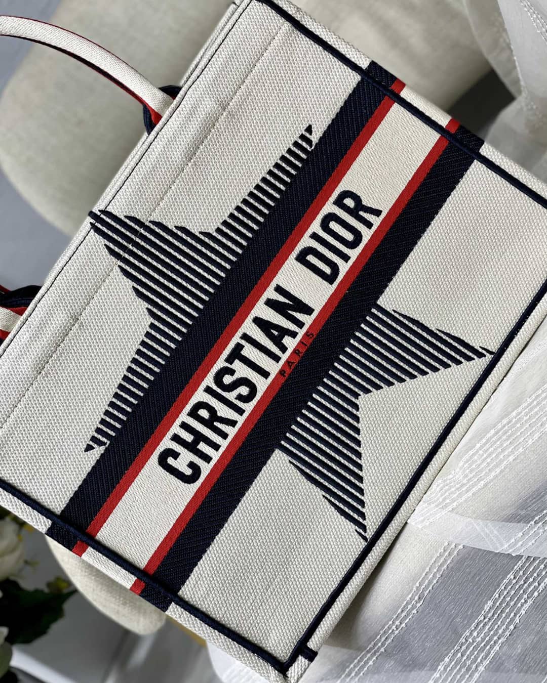 Chr1st1an D10r CD Book Embroidery Replica Tote