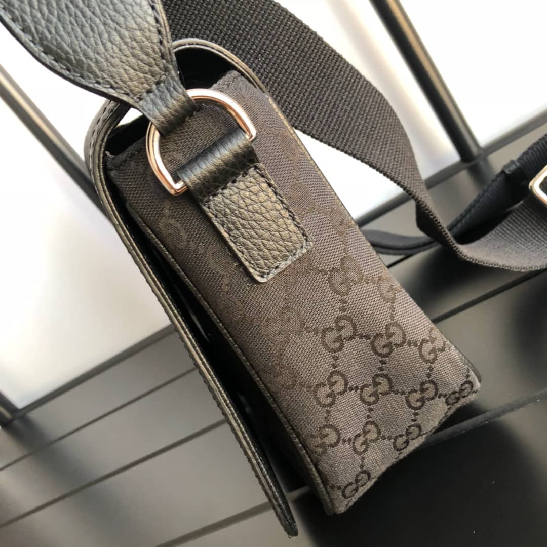 Gvc*1 GG Gvc*1ssima Medium Canvas Crossbody Bag Replica Black 449172