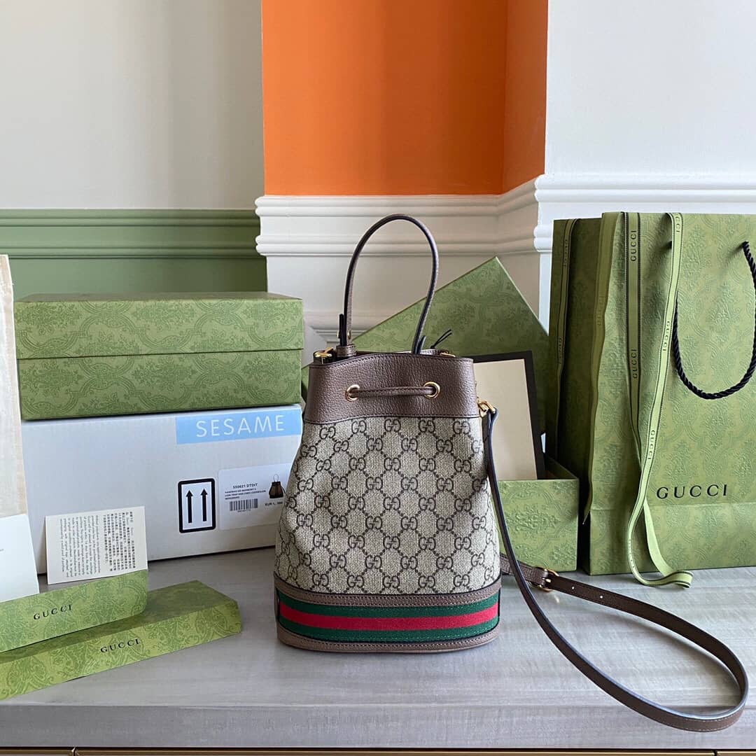 Gvc*1 Ophidia GG Flora Pattern Small Bucket Bag Replica 550621