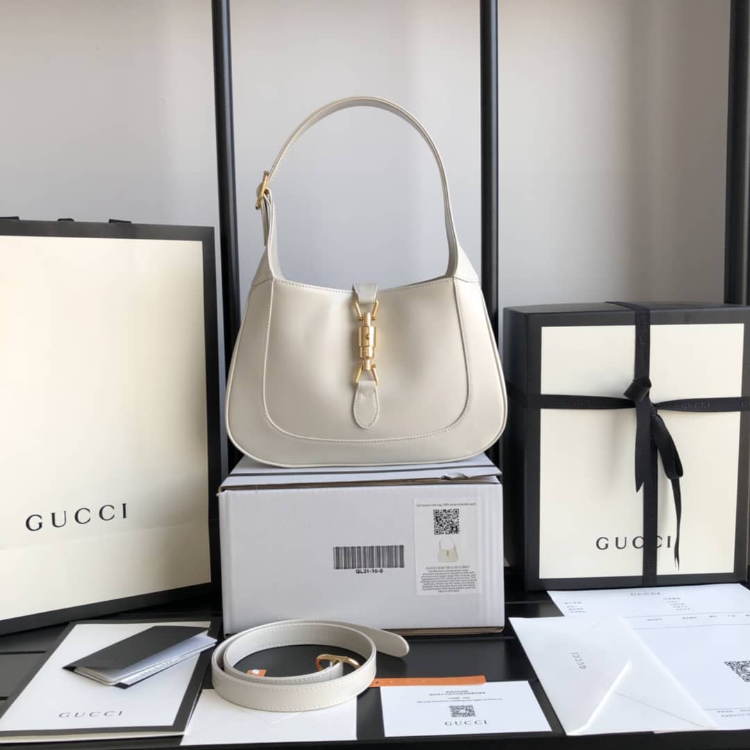 Gvc*1 GG Jackie 1961 Small Hobo Shoulder Bag Replica White 636709