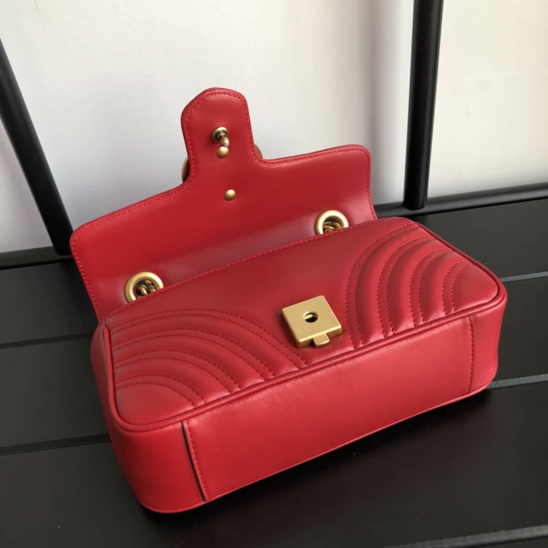 Gvc*1 GG Marmont Mini Matelasse Shoulder Bag Replica Red 446744