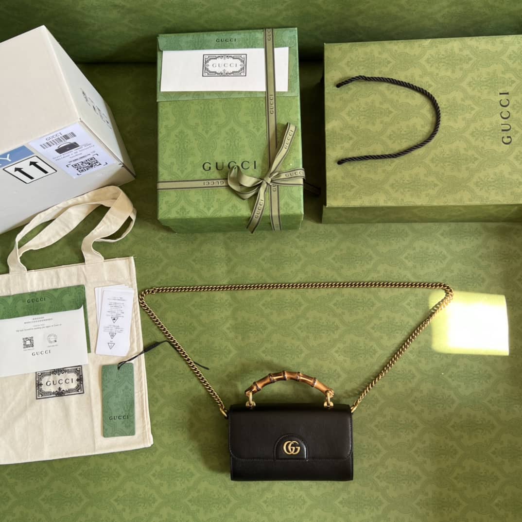 Gvc*1 GG Small Top Handle Tote Bag With Bamboo 675794 Replica