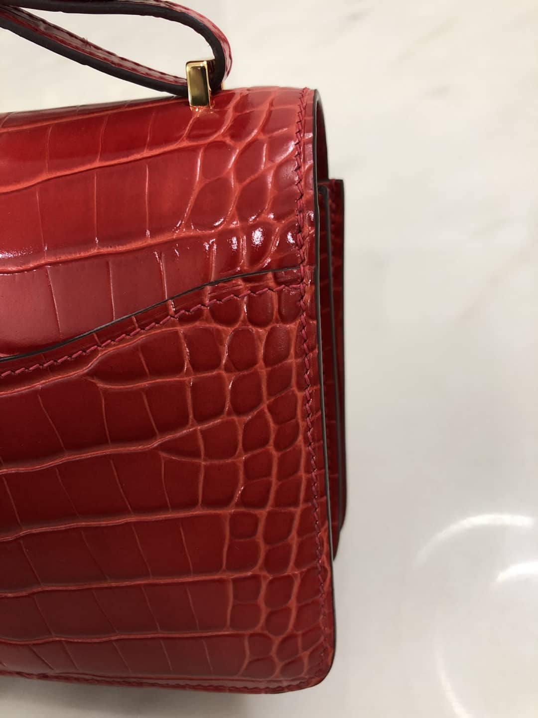 H**me5 Replica Constance 18CM Crocodile Shiny Bag