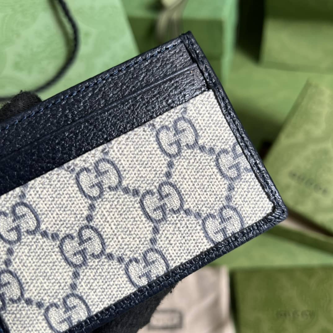 Gvc*1 Interlocking G Card Case Beige Leather 673002 Replica Wallet