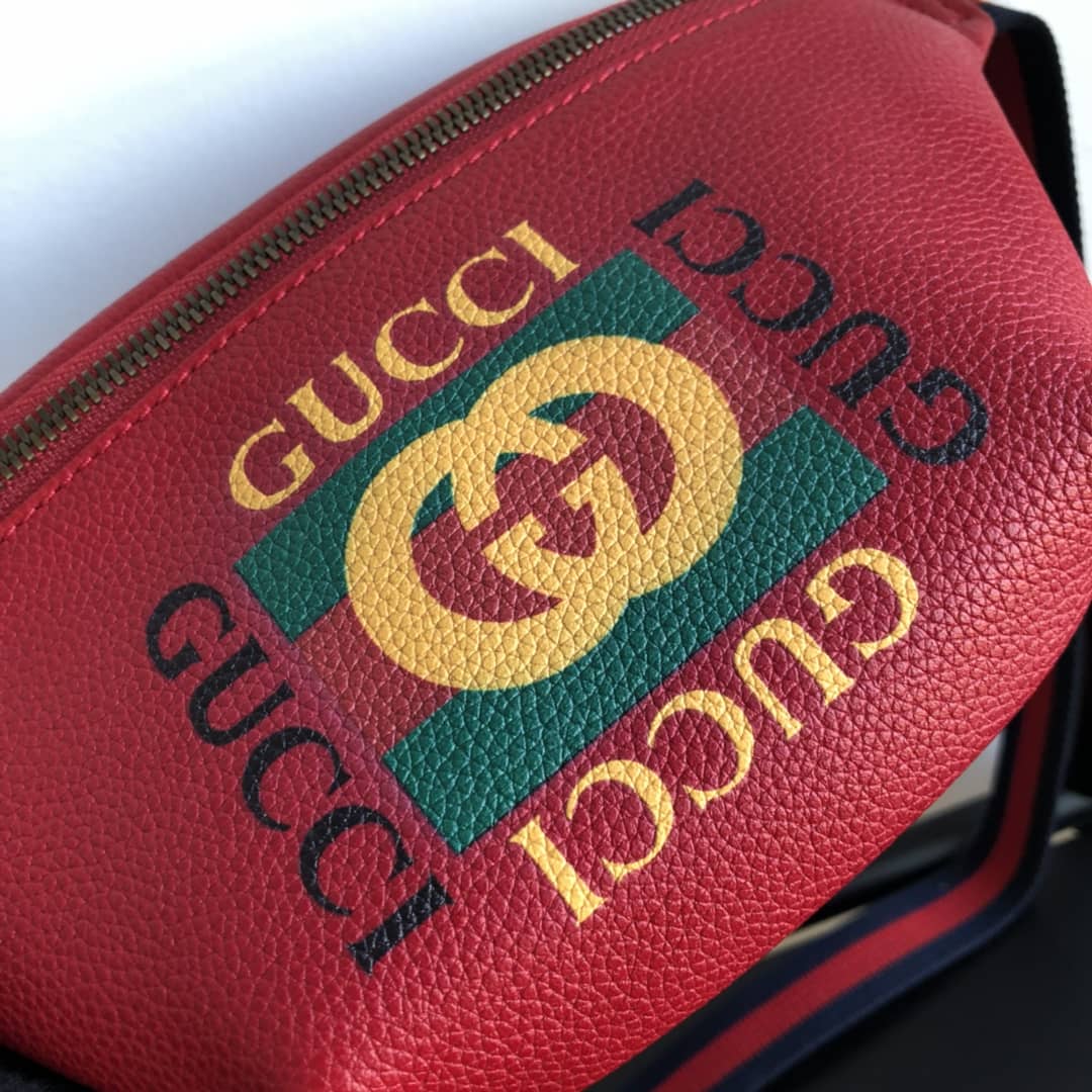Gvc*1 Print Small Waist Body Belt Bag Replica Red 527792